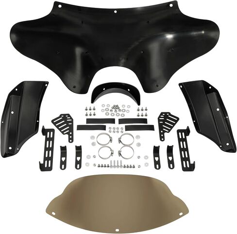 TCT-Motorparts Batwing Fairing Windshield Fit for Harley Softail Deluxe Fatboy Heritage Classic Yamaha V Star 1100 650 Classic Softail Suzuki Boulevard Dyna in Kuwait