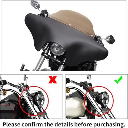 TCT-Motorparts Batwing Fairing Windshield Fit for Harley Softail Deluxe Fatboy Heritage Classic Yamaha V Star 1100 650 Classic Softail Suzuki Boulevard Dyna in Kuwait