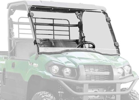 SuperATV Heavy Duty Full Windshield متوافق مع Kawasaki Mule Pro-MX: 2019+ | 1/4 "سميك بولي كربونات مقاومة للخدش in Saudi Arabia