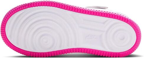 Nike Force 1 Low EasyOn Little Kids' Shoes (FN0237-102, White/Laser Fuchsia) Size 12 in Saudi Arabia