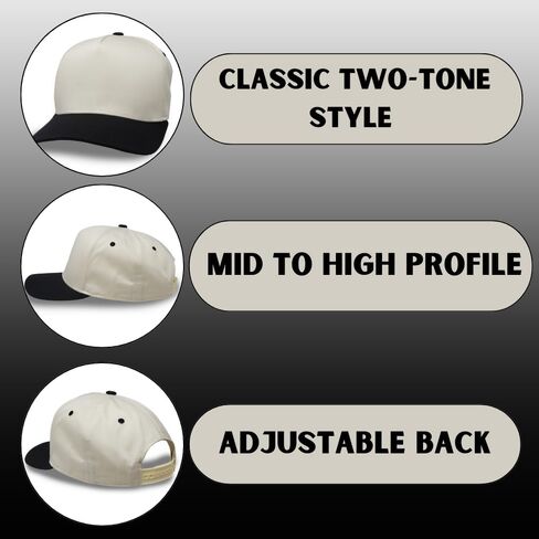 Two-Tone Blank Snapback Hat - Classic Blank Trucker Hat for Men & Women - Minimalist Baseball Cap with Foam Front in Saudi Arabia