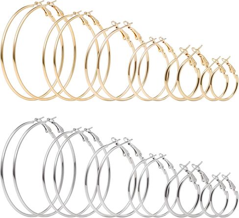 أقراط مويسانيتي للسيدات مطلية بالذهب الأبيض عيار 18 قيراط S925 من الفضة الإسترليني أقراط هوجي مزدوجة للنساء لا تسبب الحساسية للأم in Kuwait