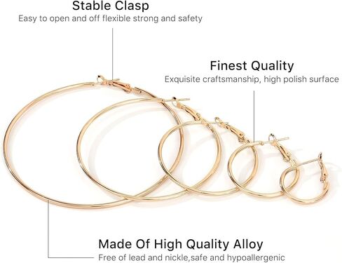 أقراط مويسانيتي للسيدات مطلية بالذهب الأبيض عيار 18 قيراط S925 من الفضة الإسترليني أقراط هوجي مزدوجة للنساء لا تسبب الحساسية للأم in Kuwait