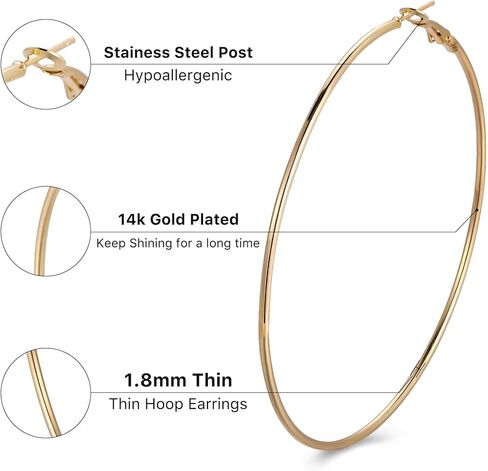 أقراط مويسانيتي للسيدات مطلية بالذهب الأبيض عيار 18 قيراط S925 من الفضة الإسترليني أقراط هوجي مزدوجة للنساء لا تسبب الحساسية للأم in Kuwait