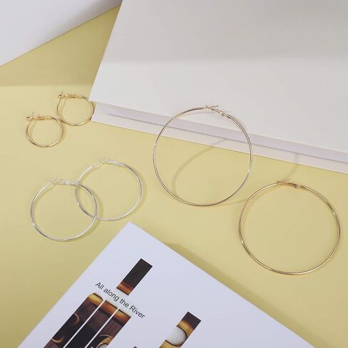 أقراط مويسانيتي للسيدات مطلية بالذهب الأبيض عيار 18 قيراط S925 من الفضة الإسترليني أقراط هوجي مزدوجة للنساء لا تسبب الحساسية للأم in Kuwait