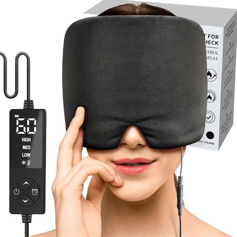 sticro Form Fitting Heated Headache Cap, 3 Temp Settings Steam Migraine Hat Heated Eye Mask for Dry Eyes, Sinus Pressure Relief, Tension Headache (Small) in Kuwait