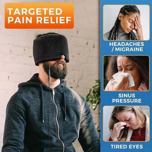 sticro Form Fitting Heated Headache Cap, 3 Temp Settings Steam Migraine Hat Heated Eye Mask for Dry Eyes, Sinus Pressure Relief, Tension Headache (Small) in Kuwait