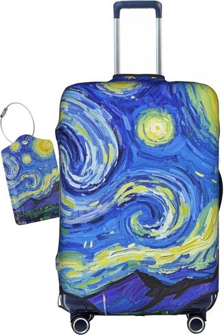 Vincent Van Gogh Starry Sky Night Luggage Cover Washable Suitcase Protector, Luggage Tag Travel Birthday Gifts For Men Women (XL 29-32 Inch Luggage) in Kuwait