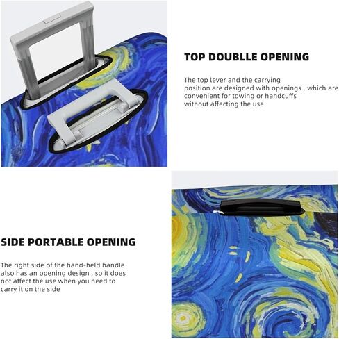 Vincent Van Gogh Starry Sky Night Luggage Cover Washable Suitcase Protector, Luggage Tag Travel Birthday Gifts For Men Women (XL 29-32 Inch Luggage) in Kuwait