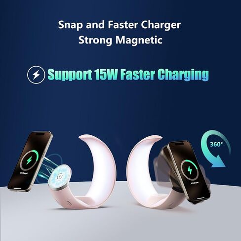 Wireless Charger for Apple iPhone: 3 in 1 Magnetic Charging Station for Apple iPhone 16/16 Pro Max/16 Pro/16 Plus/15/14/13/12/11/10/9/8/SE,Apple Watch,Airpods 4 with ANC,Airpods 3/2/Pro in Saudi Arabia