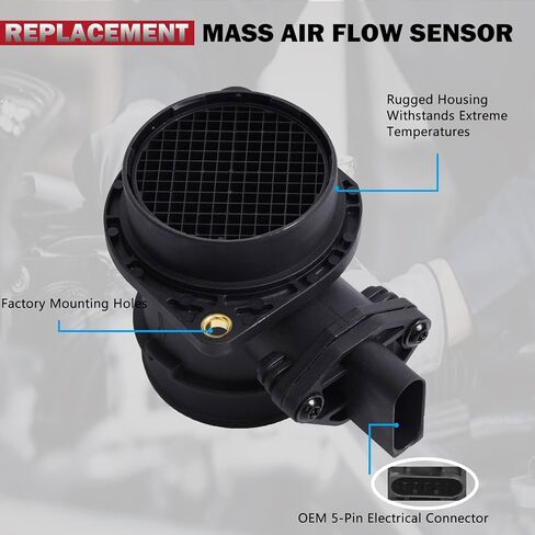 Mass Air Flow Sensors Meter MAF Compatible with 00-06 A4 / 01-05 A4 Quattro Jetta / 01-06 TT Golf / 01-02 TT Quattro / 01-04 Beetle / 00-02 Passat Replaces 06A906461L 0986280217 (00 01 02 03 04 05 06) in Saudi Arabia