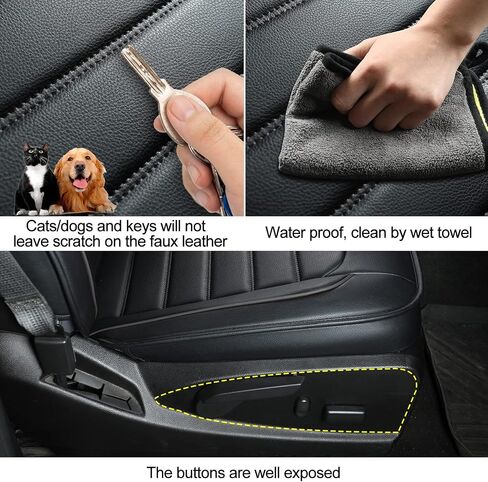 LUCKYMAN CLUB 2 Front Chevy Colorado Seat Covers fit for 2015-2022 Crew Cab Z71 LT ZR2 Work Truck with Faux Leather (Black 2 pcs) in Saudi Arabia