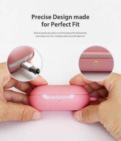 Ringke Case Designed for Galaxy Buds Plus (2020) and Galaxy Buds (2019) Hard PC Case Cover Accessory Upgraded Version with Carabiner - Glossy Red in Kuwait