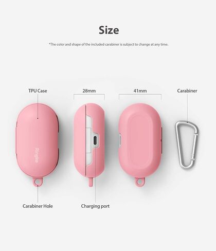 Ringke Case Designed for Galaxy Buds Plus (2020) and Galaxy Buds (2019) Hard PC Case Cover Accessory Upgraded Version with Carabiner - Glossy Red in Kuwait