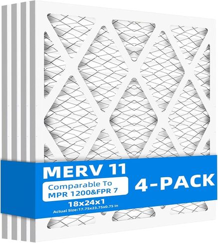 (6 عبوات) 12 × 12 × 1 مرشحات هواء للفرن، MPR 1200 & FPR 7، مرشح هواء مطوي MERV 11 (الحجم الفعلي: 11.69 بوصة × 11.69 بوصة × 0.75 بوصة) in Kuwait