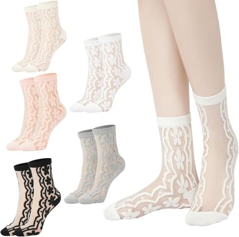 YOYOU Ruffle Crew Socks Women, Frilly Socks, Girly Scalloped Lettuce in Kuwait