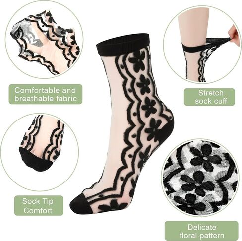 YOYOU Ruffle Crew Socks Women, Frilly Socks, Girly Scalloped Lettuce in Kuwait
