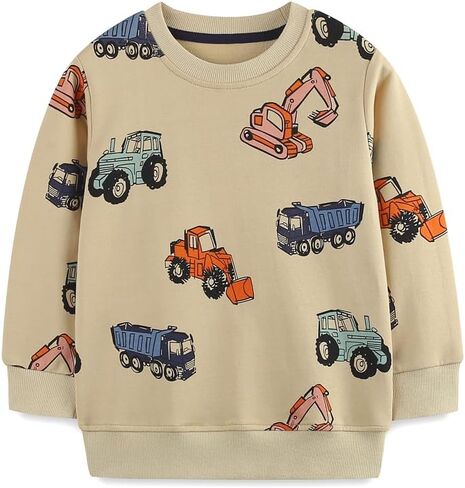 Boys Sweatshirts for Toddler Clothes Crewneck Pullover Girl Cotton Top Long Sleeve Jumper T Shirt Fall Kids 1-7 Years in Saudi Arabia