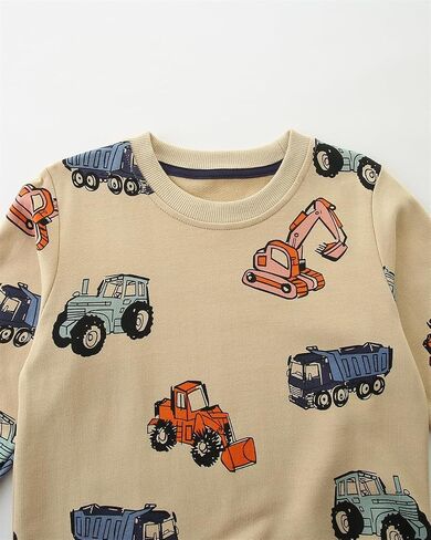 Boys Sweatshirts for Toddler Clothes Crewneck Pullover Girl Cotton Top Long Sleeve Jumper T Shirt Fall Kids 1-7 Years in Saudi Arabia