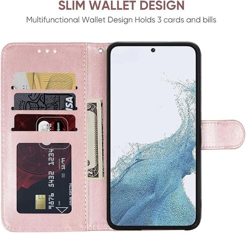 Case for Galaxy S23 Case, Samsung S23 SM-S911U Wallet Case with Tempered Glass Screen Protector, Flower Leather Flip Credit Card Holder Stand Phone Cover Cases for Samsung Galaxy S23 Purple in Kuwait