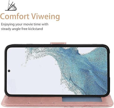 Case for Galaxy S23 Case, Samsung S23 SM-S911U Wallet Case with Tempered Glass Screen Protector, Flower Leather Flip Credit Card Holder Stand Phone Cover Cases for Samsung Galaxy S23 Purple in Kuwait