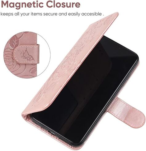 Case for Galaxy S23 Case, Samsung S23 SM-S911U Wallet Case with Tempered Glass Screen Protector, Flower Leather Flip Credit Card Holder Stand Phone Cover Cases for Samsung Galaxy S23 Purple in Kuwait