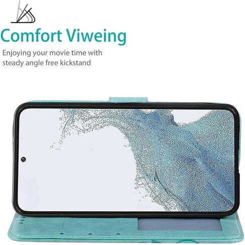 علبة Galaxy S23 ، Samsung S23 SM-S911U محفظة مع واقي شاشة زجاجية مزدحمة ، حامل بطاقة الائتمان من جلود زهرة من أجل Samsung Galaxy S23 Purple in Kuwait