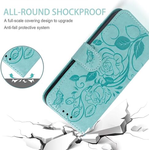 علبة Galaxy S23 ، Samsung S23 SM-S911U محفظة مع واقي شاشة زجاجية مزدحمة ، حامل بطاقة الائتمان من جلود زهرة من أجل Samsung Galaxy S23 Purple in Kuwait