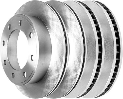 AutoShack Brake Rotors Front and Rear Brake Rotor Replacement Kit for 1999-2004 Ford F-350 Super Duty F-250 Super Duty 2000-2005 Excursion 5.4L 6.0L 6.8L 7.3L V8 4WD RWD R64080R64076 in Kuwait