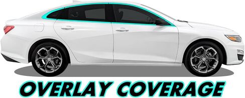 Slickmod Chrome Delete Blackout Vinyl Overlay for 2019-2024 Chevy Malibu Window Trim (Gloss Black) in Saudi Arabia