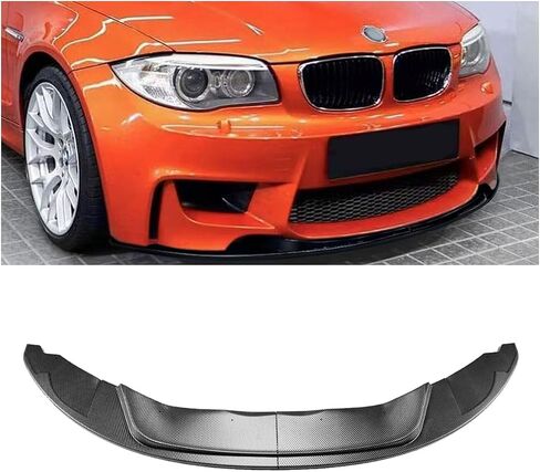 Front Spoiler Lip Splitter Fit for BMW E81 E82 E87 E88 1M 2004-2013 Glossy Black Carbon Fiber Look in Saudi Arabia
