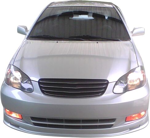 Front Bumper Lip Compatible with 2003-2004 Toyota Corolla, Black PP Guard Protection Finisher Under Chin Spoiler by IKON MOTORSPORTS in Saudi Arabia