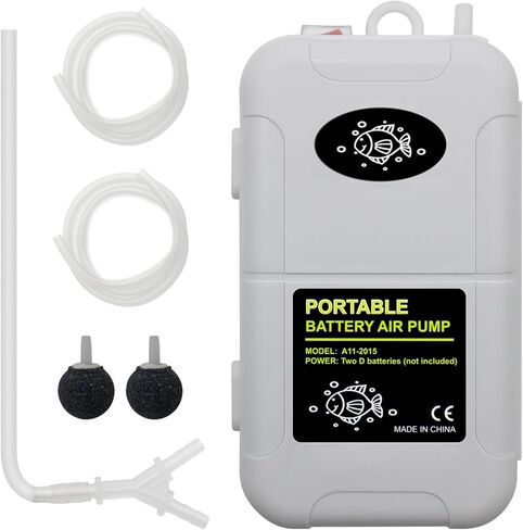 Portable Air Pump, Aquarium Air Pump, Aeration Up to 6 Gallons, Fish Tank Air Bubble Aerator for Fish Tank, Fishing Etc in Saudi Arabia