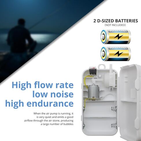 Portable Air Pump, Aquarium Air Pump, Aeration Up to 6 Gallons, Fish Tank Air Bubble Aerator for Fish Tank, Fishing Etc in Saudi Arabia