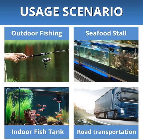 Portable Air Pump, Aquarium Air Pump, Aeration Up to 6 Gallons, Fish Tank Air Bubble Aerator for Fish Tank, Fishing Etc in Saudi Arabia