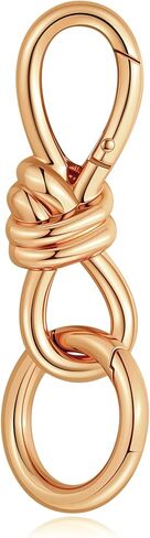 Gold Twist Knot Clasp Bag Charm Keychain D-Ring Keychain Trending Luxury Purse Fashion Accessory Heavy Duty Spring Snap Hook in Saudi Arabia