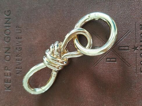 Gold Twist Knot Clasp Bag Charm Keychain D-Ring Keychain Trending Luxury Purse Fashion Accessory Heavy Duty Spring Snap Hook in Saudi Arabia