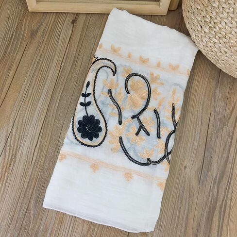 MINIDORA Soft Lightweight Scarves for Women Floral Embroidered Shawls for Holiday Summer Travel Wraps Extra Large in Saudi Arabia