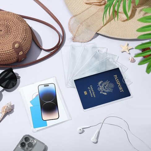 50 قطعة من حامل جواز السفر مقاس 4 × 6 مع أظرف ميزانية نقدية بلاستيكية من مادة PVC ذات فتحة الإبهام، مجموعة مظاريف ملفات شفافة، تحمل ما يصل إلى 30 ورقة، لتخزين السفر في مكتب المدرسة والعودة إلى المدرسة in Saudi Arabia