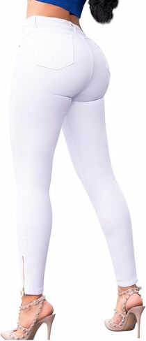 Pantalones Colombianos Levanta Cola | Butt Lifting Jeans for Women Colombian Jeans for Women Butt Lift Boot Cut Jeans Blue in Saudi Arabia