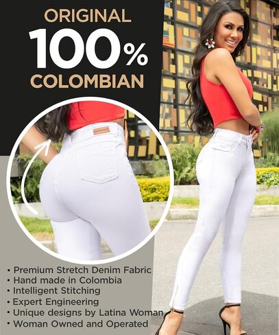Pantalones Colombianos Levanta Cola | Butt Lifting Jeans for Women Colombian Jeans for Women Butt Lift Boot Cut Jeans Blue in Saudi Arabia