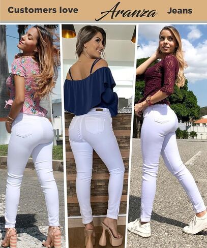Pantalones Colombianos Levanta Cola | Butt Lifting Jeans for Women Colombian Jeans for Women Butt Lift Boot Cut Jeans Blue in Saudi Arabia