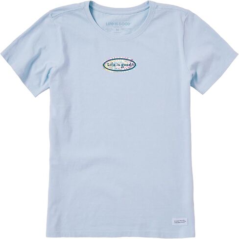 Life is Good. Women's Tie Dye Oval SS Crusher-LITE Tee, Glacier Blue, XX-Large in Saudi Arabia