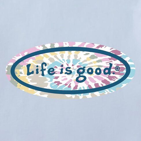 Life is Good. Women's Tie Dye Oval SS Crusher-LITE Tee, Glacier Blue, XX-Large in Saudi Arabia