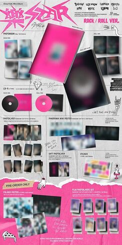 [فوائد preorder] Stray Kids Skz: Rock-Star (المجموعة: إصدار موسيقى الروك+نسخة) 8th الألبوم Mini CD+ملصق مطوي+مجموعة صور ضوئية+ملصق صغير+وحدة Photocard+ملصق in Saudi Arabia