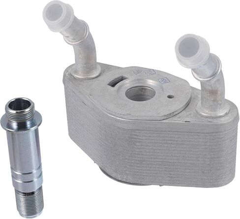 Engine Oil Cooler Kit Compatible for Ford F-150 2011-2023, Durable Aluminum Alloy Silver Tone Transmission Oil Cooler with Bolt in Saudi Arabia