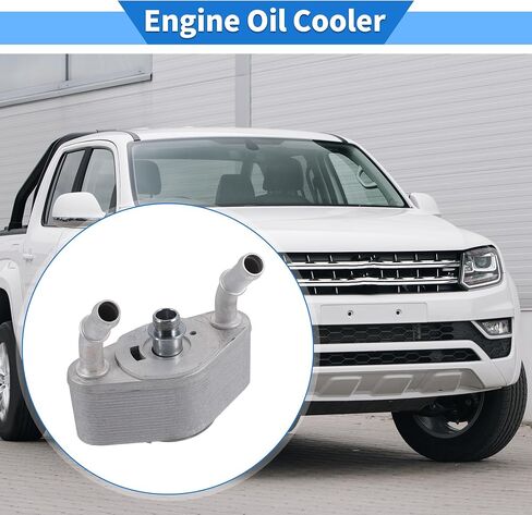 Engine Oil Cooler Kit Compatible for Ford F-150 2011-2023, Durable Aluminum Alloy Silver Tone Transmission Oil Cooler with Bolt in Saudi Arabia