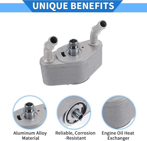 Engine Oil Cooler Kit Compatible for Ford F-150 2011-2023, Durable Aluminum Alloy Silver Tone Transmission Oil Cooler with Bolt in Saudi Arabia