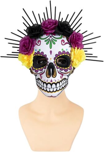 Day of The Dead Masks 3Pcs Skull Full Face Mask for Halloween Cosplay Mexican Masquerade Party Costume in Saudi Arabia