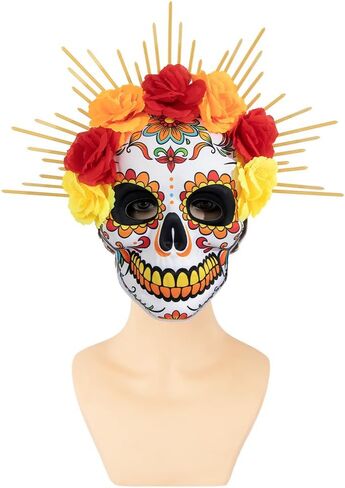 Day of The Dead Masks 3Pcs Skull Full Face Mask for Halloween Cosplay Mexican Masquerade Party Costume in Saudi Arabia